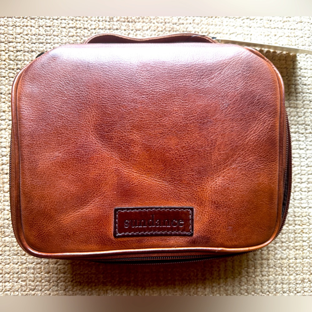 Sundance catalog leather toiletries case